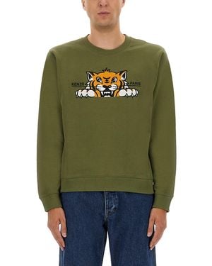 KENZO Crew Neck Sweatshirts - Green