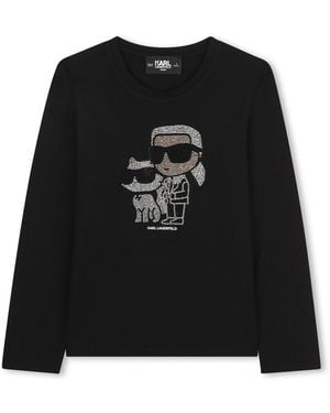KARL LAGERFELD T-Shirt With Logo - Black