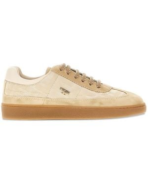 Fendi Trainer With Logo - Natural