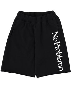 No Problemo Shorts Con Logo - Black