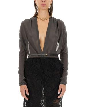 Saint Laurent Silk Body.-Donna - Nero