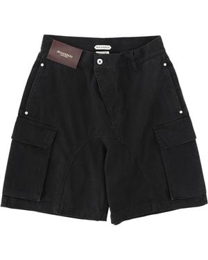JW Anderson Twisted Patch Pocket Shorts - Black