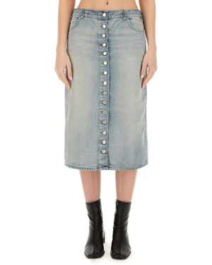 Courreges Chic Cotton Midi Skirt For - Blue