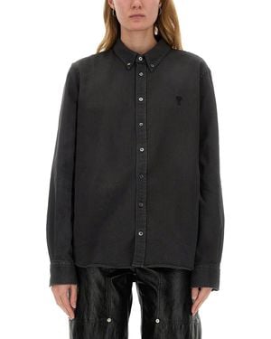 Ami Paris Button Down Shirt - Black