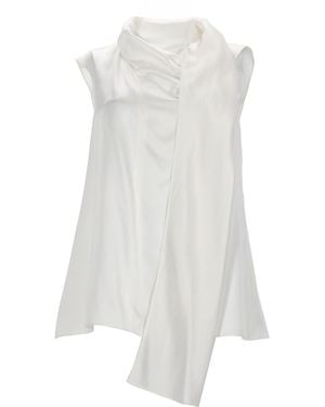 Max Mara S Max Mara Silk Satin Top - White