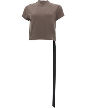 Rick Owens Solid Mock Collar T-Shirt - Grey