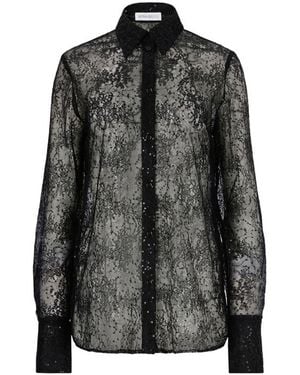 Nina Ricci Lace Shirt With Sequins - Black