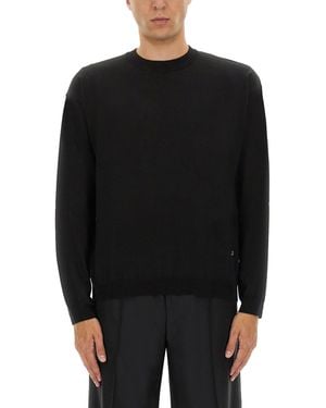 Moschino Wool And Silk Pullover Virgin Jumpers - Black