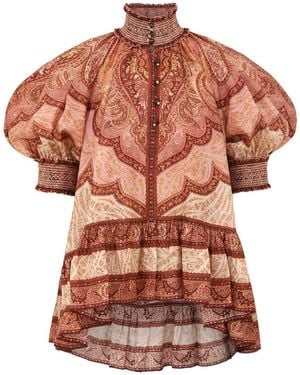 Zimmermann Wanderlust Ruffle Blouse - Pink