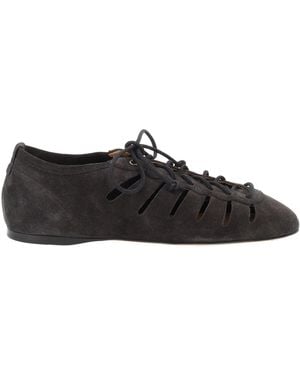 Isabel Marant Leather Lace Up Shoes - Black