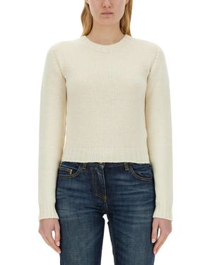 Palm Angels Maglia Con Intarsio Logo - Blu