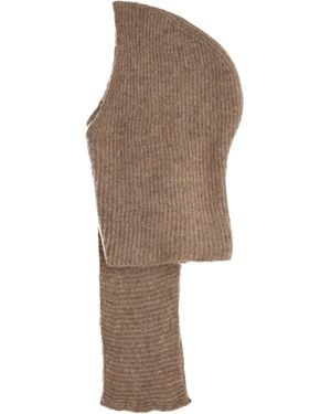 Maison Kitsuné Sciarpa Con Cappuccio - Brown