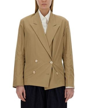 Dries Van Noten Double-Breasted Cotton Shirt - Natural