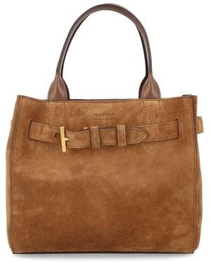 Tom Ford Audrey Suede Handbag - Brown