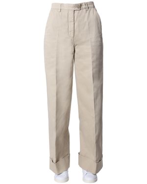 Aspesi Relaxed Fit Wide Leg Trousers - Natural