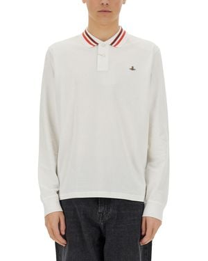 Vivienne Westwood Polo A Maniche Lunghe - Bianco