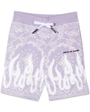 Vision Of Super Lilac Shorts Kids With Bandana Print - Purple