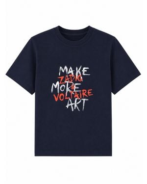 Zadig & Voltaire T-Shirt Con Stampa - Blue