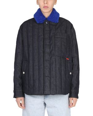 Sunnei Jacket With Faux Fur - Blue