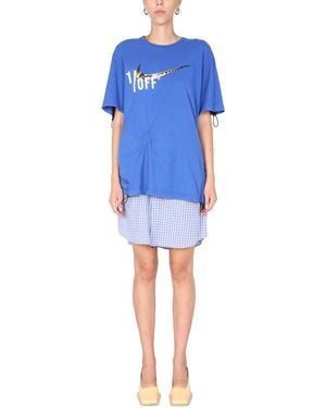 1/OFF Remade Cotton Nike Dress With Skirt - Blue