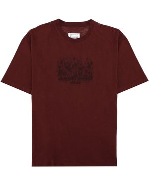Maison Margiela T-Shirt Con Stampa - Red