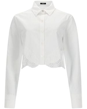 Versace Shirt With Lace Inserts - White