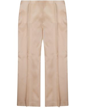 Alberta Ferretti Silk Trousers - Natural
