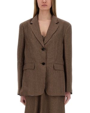 Alysi "Micro Stripes" Blazer - Brown