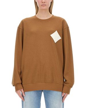 MCM Logo-Emblazoned Cotton Sweatshirt For - Brown