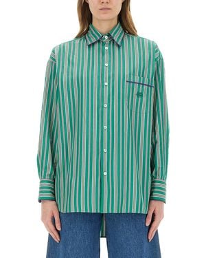 Etro Relaxed Stripes Shirt - Green