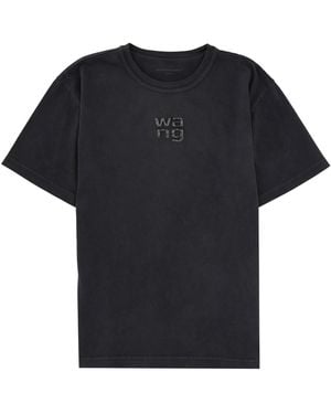 T By Alexander Wang Logo T-Shirt Cotton T-Shirts - Black