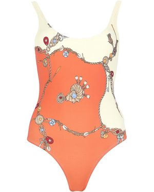 Versace Costume Da Bagno Intero Con Stampa - Orange