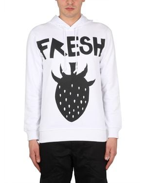 Comme des Garçons Graphic Hood Sweatshirts - White