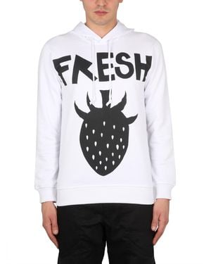 Comme des Garçons Graphic Hood Sweatshirts - White