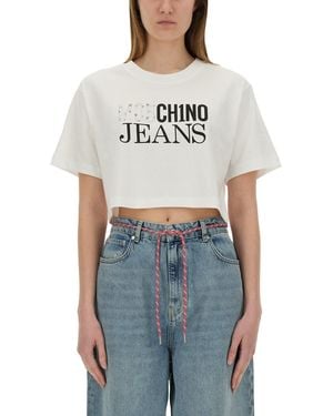 Moschino Logo Crew Neck T-Shirt - White