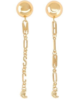 Moschino Logo Earrings - Metallic