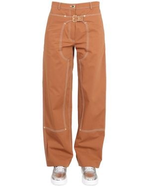 Stella McCartney Contrasting Stitching Trousers - Orange