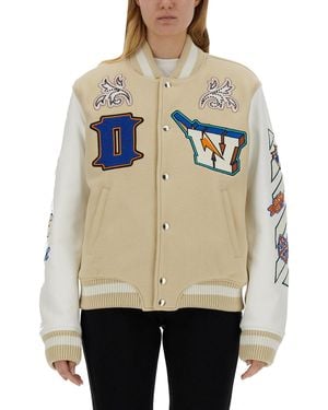 Off-White c/o Virgil Abloh Mixed Colours Thunderbolt Varsity Bomber Jacket - Multicolour