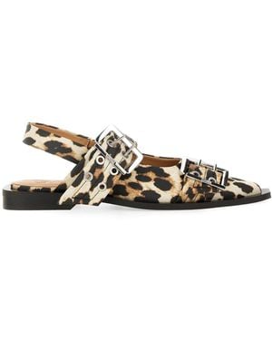 Ganni Ballerina With Buckle - White