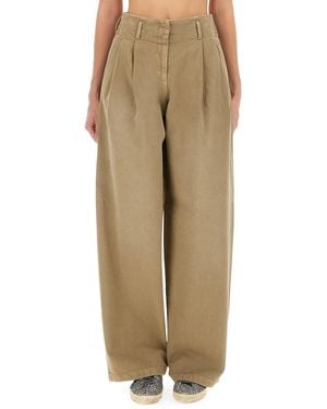 Golden Goose High-Waist Wide-Leg Trousers - Natural