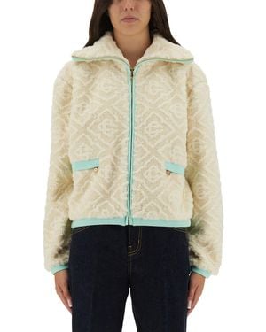 CASABLANCA Monogrammed Fleece Jacket - Natural
