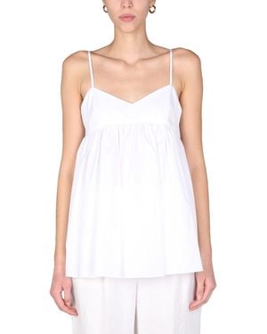 Aspesi Solid V Neck Top - White