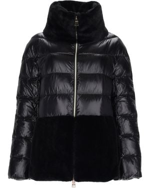 Herno Piumino Trapuntato Con Inserti - Black