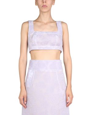 Jil Sander Embroidery Top - Purple