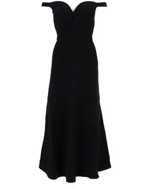 Self-Portrait V-Neck Mini Dress - Black