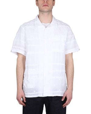 Engineered Garments Embroidered Shirt With Classic Collar - White
