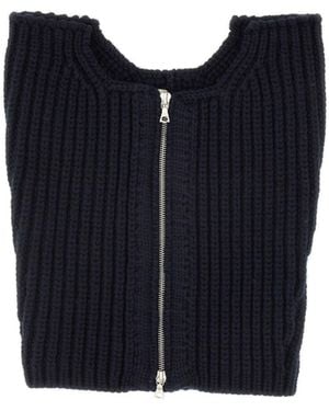 Dries Van Noten Wool Neck Warmer With Zipper - Blue