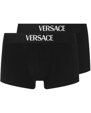 Versace Cotton-Jersey Trunks 2-Pack - Black