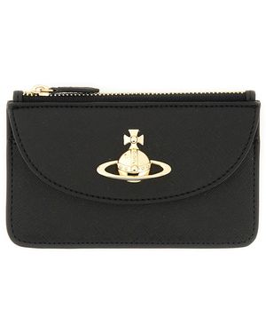 Vivienne Westwood Portafoglio "Slim Longhalf Moon" - Nero