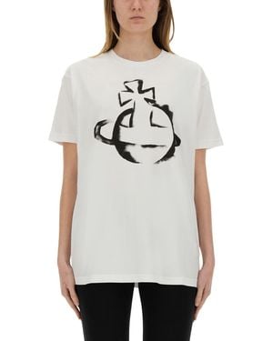 Vivienne Westwood Orb Tshirt Stencil - White